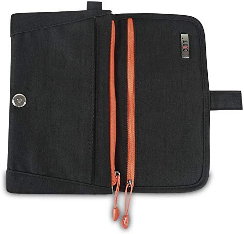 KING OF FLASH Large Universal Electronics & Cable Organizer Bag, Portable Storage Bag for Electronic Case Accessories - Cable Cord, Tablet & Mobile Accessories – Pack of 1 (Black)