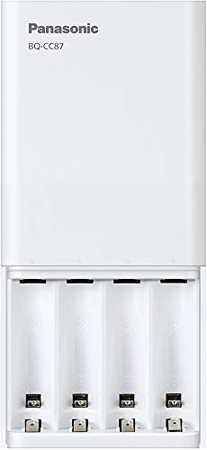 Panasonic BQ-CC87ABBA eneloop Advanced Chargeur Unique avec Technologie de Charge Portable Blanc