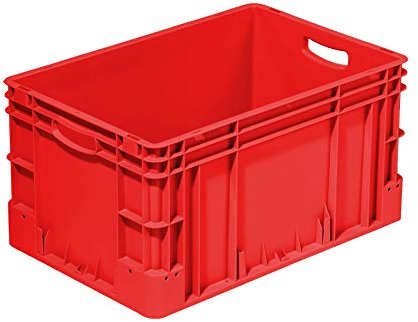 Stabile Eurobox 60x40x32cm Made in Germany | Eurobehälter in verschiedenen Höhen & Farben | Stapelbox ideal für Ordnung, Transport & Lager | Premium Qualität (320 mm, rot)