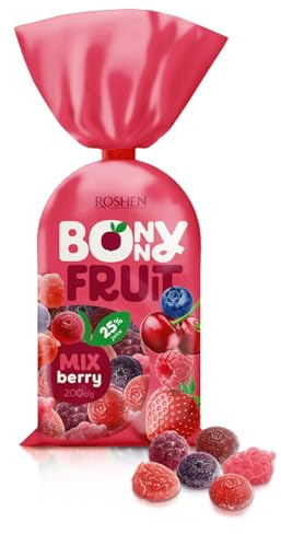Roshen Bonny Fruit Caramelle Gommose Mix Berry, 25% Succo di Frutta, 200g