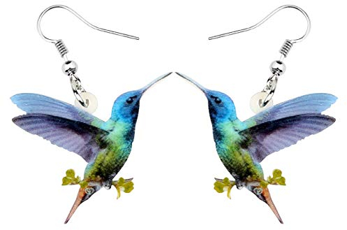 DUOWEI Acryl-Kolibri-Ohrringe für Damen, Vogel-Dangle (Himmel)
