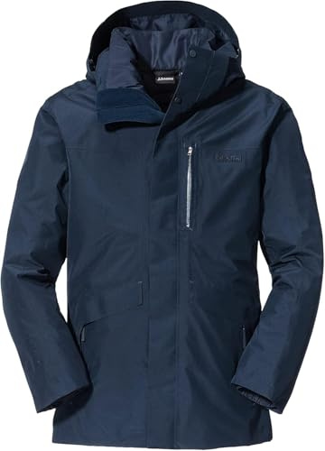 Schöffel Herren 3in1 Parka Warschau M, wind- und wasserdichte Herren Winterjacke, Parka aus Gore-Tex mit wattierter, herauszippbarer Innenjacke