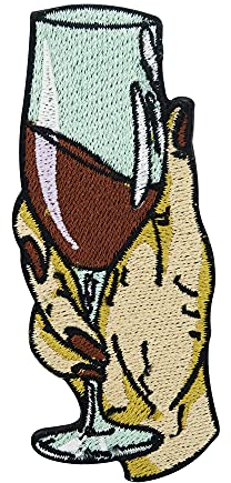 Finally Home Rotwein Glas Patch zum Aufbügeln | Wein Patches, Alkohol Bügelbild, Frauen Flicken, Wine Aufnäher
