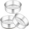 Homikit Rund Backform, 20cm Edelstahl poliert Kuchenform 3er Set, 7cm Tief Hochwertig Kuchenbackform, Rostfrei & Ungiftig, Spülmaschinenfest