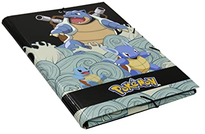 CYPBRANDS Pokémon Klappenmappe, Squirtle, Schwarz, offizielles Lizenzprodukt