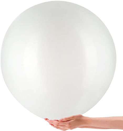 36 Pouces Blanc Ballon Géant, 6 Pcs Grand Blanc Ballon,90CM Ballon Géant en Latex pour Les Festivités de Fête de Mariage Party Carnival Event Décorations