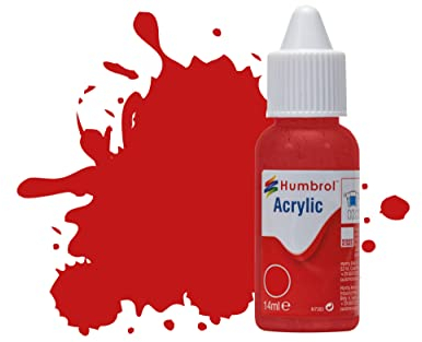 Humbrol Model Paint - DB0220 No 220 Italian Red - Gloss (14ml), Acrylic Paints for Models, Plastic, Metal, Wood, Glass, Ceramics and More, Acrylic Touch Up Paint - Hobby Paint Bottle for Craft Kits