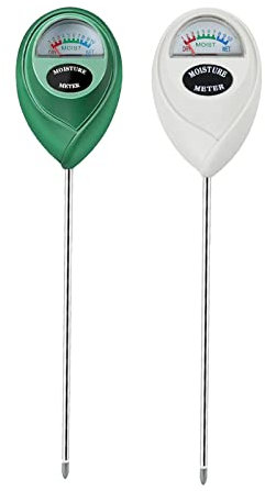 Soil Moisture Meter, 2 Pack Soil Moisture Monitor for House Plants, Soil Hygrometer Moisture Sensor for Indoor & Outdoor, Garden, Farm, Lawn Plant Care, No Battery Needed(Green + White)