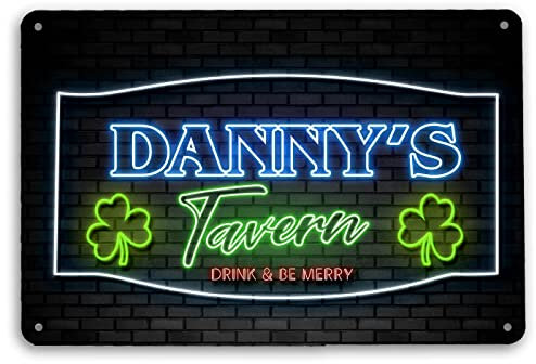 Personalisierbares Bar-Schild – Neon-irisches Tavernen-Schild Paddys Day Home Bar Pub A4 Schild