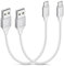 etguuds USB C Kabel Kurz [2Stück 30CM], Weiß USB A auf USB C Ladekabel Schnellladekabel USBC Geflochten für iPhone 16 15 Pro Max Samsung Galaxy S24 S23 S22 S21 S20 S10 S9 A35 A53