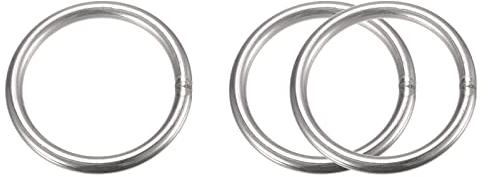 sourcing map 3 Stück O Ringe aus Edelstahl 50mm(1.97) Außendurchm. 5mm Dicke Mehrzweck Metall Geschweißte O-Ringe Rundringe