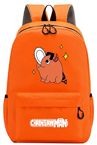 jiminhope Anime Gift Chainsaw Pochita Laptop School Bag Pochita Moods Bookbag Chainsaw Pochita Fan Merch Manga Lover Gift (Pochita Bag)