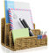 IMAYLLA Brief-Organizer, Stifthalter -Set, Schreibtischordner, Metallgitter mit 3 senkrechten Stehfächern, Postsortierer,Schreibtisch-Organizer, Briefablage Papier, Postkarten, Broschüren(2 Stück)