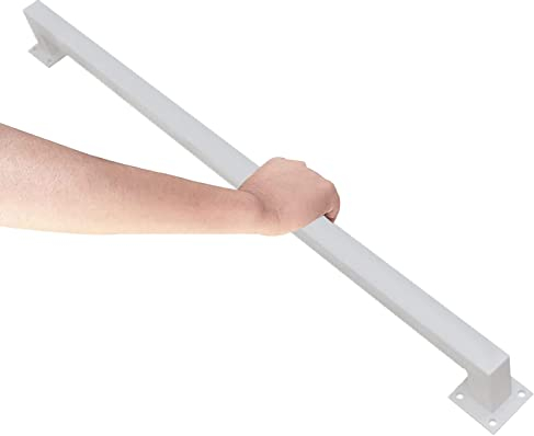 Weißer quadratischer Eisenhandlauf, 30–600 cm Innen- und Außenwandmontage-Handlauf für Dachbodentreppen, Handstütz-Geländer-Haltegeländer mit schmiedeeisernen Halterungen und Metallschrauben ( Size :