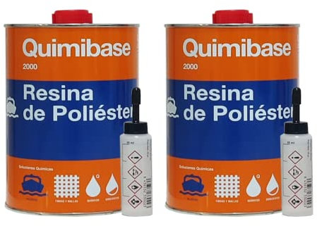 QUIMIBASE - Kit 2 pièces en résine polyester + catalyseur 1 kg