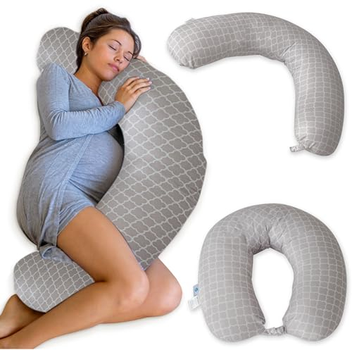 PharMeDoc Stillkissen XXL - Multifunktional Schwangerschaftskissen, Seitenschläferkissen mit Kühlender Bezug (105 * 36 * 21cm), Kissen Schwangerschaft