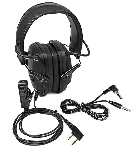 HYS Geräuschunterdrückung Overhead-Ohrhörer Funkkopfhörer Kompatibel für Baofeng UV5R UV82 BF-888S Kenwood TK-208 TK-220 Walkie Talkie
