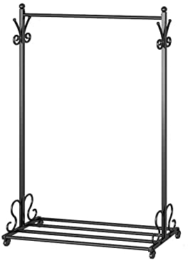 HASMI Porte Manteau Porte-vêtements étage chambre porte-manteau minimaliste Simple maison Type de tige unique étendoir or noir Type porte-manteau Porte-manteau Sur Pied (Color : Noir, Size : L)