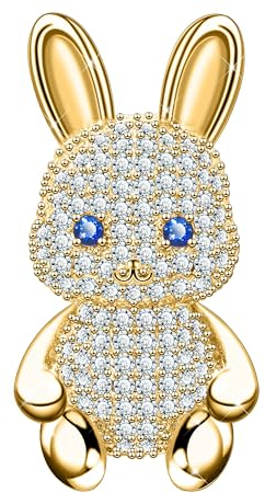 KristLand Mode Kaninchen Brosche mit funkelndem Zirkonia Stein Tier Brosche Pin Art Deco niedliche Bunny Brosche Pin Geburtstag Party Ostern Geschenke für Frauen Männer