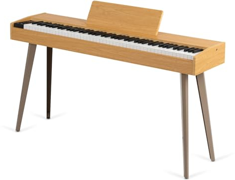 McGrey DP-17 AL Design Piano - 88 gewichtete Tasten mit Hammermechanik und Anschlagdynamik - 128 Klänge - 600 Begleitrhythmen - Slimline-Design - Layer- und Dual-Funktion - 3 Pedale - helle Esche