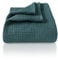 LAYNENBURG Premium Musselin Tagesdecke 150x200 cm - 100% Baumwolle - extraweiche, leichte Sommerdecke als Kuscheldecke, Bett-Überwurf, Baumwolldecke, Couch-Überwurf - warme Sofa-Decke (Blau Mirage)