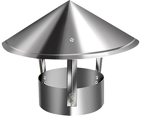 Schornsteinhaubenkappe, Edelstahl-Abgasschutzabdeckung, Dachauspuffrohr-Entlüftungskappe für Ofenrohr, 120 mm