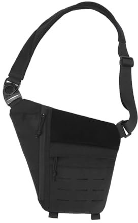 Harilla Herren Brusttasche Daypack Chest Pack Satchel Daysack Leichte Umhängetasche Umhängetasche für Reisen Rucksackreisen Klettern, Alles schwarz