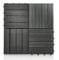 AAMEN Wood-Plastic Black Composite Decking Tiles Outdoor, Interlocking Non Slip Flooring Tile for Garden, Floor Patio Balcony Path Slab Deck Flooring Tub Surface Square 45cm (Pack 4)