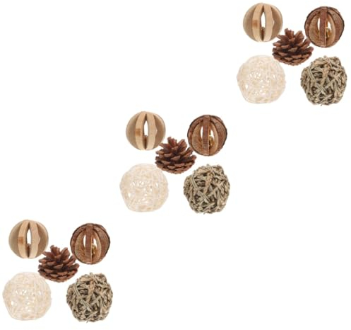 SUPVOX 15pcs Natural Molar Toys for Hamsters Guinea Pigs Chew for Teeth Grinding Cage Decor Promotes Health Entertainment