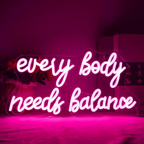 Horseneon Every Body Needs Balance Neon Schild Rosa Buchstabe Neonlichter Neonschild für Wanddekoration Neonschild Stromversorgung über USB mit Schalter Neonlichter für Schlafzimmer Bar Café Salon