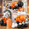 Halloween Luftballon Girlande Orange Schwarz Weiß, 113 Stück Schwarz White Orange Silber Konfetti Halloween Ballongirlande Deko für Kinder Halloween Gruselige Party Babyparty Geburtstag Dekoration