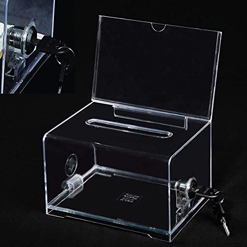 Abschließbare Spendenbox Durchsichtig - Aufbewahrungsbox Mit Schlüssel Aus Acryl für Stimmzettel und Visitenkarten Sammeln