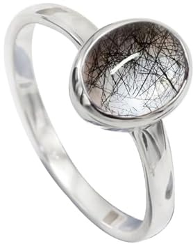 JEWELFORCE Versilberter Bandring Edelstein Herren Damen Stein alle Größen handgefertigter Schmuck JSR-1078