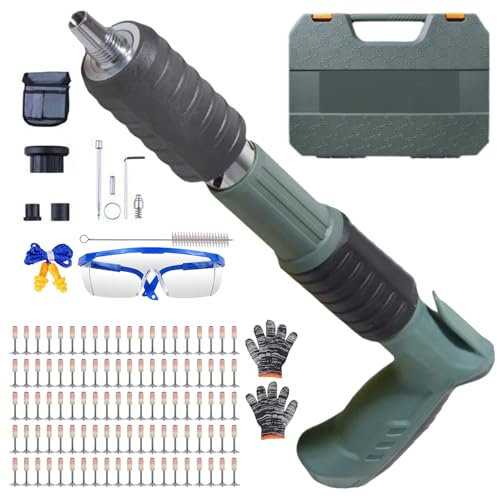 Portable Air Nailer Gun - Powerful 3 Speed Adjustable Manual Steel Nail Gun, Wall Fastening Tool for Cement Wall Wire Hider Fixture Install, Woodworking and Decoration Integrated Nail Gun