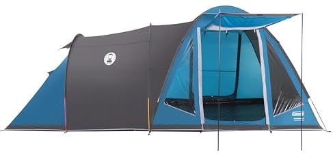 Coleman Waterfall 5 Familienzelt | 5 Personen Kuppel-Tunnel-Hybridzelt mit separatem Wohn- & Schlafbereich | Leicht aufzubauen | 5 Mann Campingzelt | 3000 mm wasserdicht | mit integrierter Bodenplane