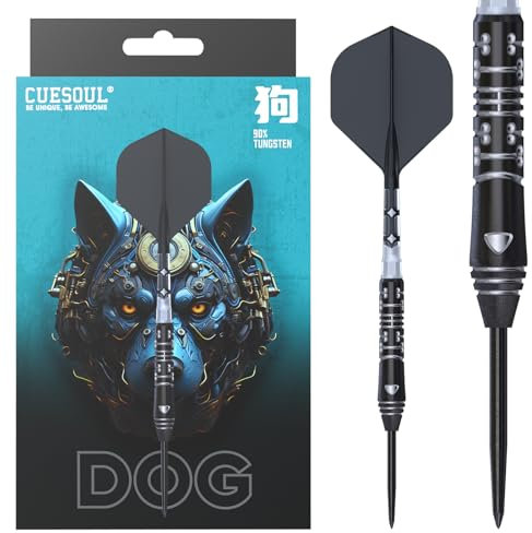 CUESOUL Chinese Zodiac Dog 22g Dart-Set mit Stahlspitze und 90% Wolfram, mit Titanbeschichtung und integriertem ROST T19-Flight