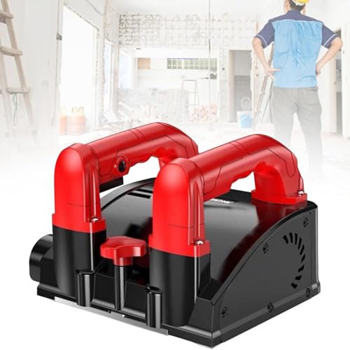 Dfdieratve Electric Wall Planer, 1680W Power Hand Planer with Toolbox, Portable Roller Planer with 90° Angle Adjustable, Electric Concrete Planer Machine for Shovelling Putty/Paint
