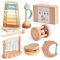 Mamimami Home Bohème Stil Musikinstrumente Kinder ab 1 2 3 Jahre,6 Teiliges Montessori Holzspielzeug,Percussion Set Kinder Mit Xylophon, Röhrenglocke,Klarinetten