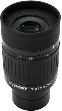 SVBONY SV135 1.25” Zoom Eyepiece, Zoom 7 to 21mm Telescope Eyepiece 5 Element 3 Group, Telescope Accessories for Astronomic Telescopes Visual Planetary Nebula