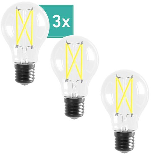 Oktaplex 3er Set E27 Glühbirne LED warmweiß 2700K Leuchtmittel 806lm 3,8W Glühlampe (entspricht 60W) - Effizienzklasse A