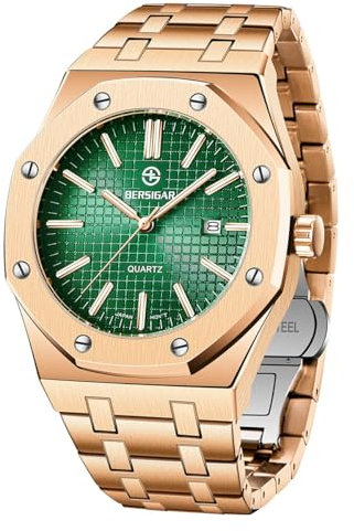 SAPPHERO Quarzuhr Herrenuhren Uhr Beobachtet Armbanduhr Analoge 31M Männer Edelstahlband Kalender Metall-Armband Elegantes Geschenk Uhren für Herren