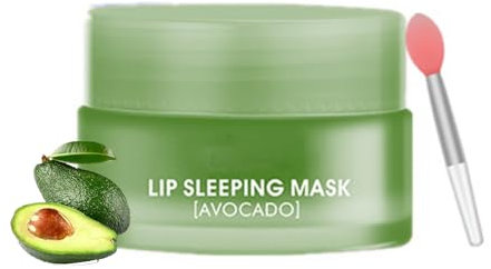 Feuchtigkeitsspendende Lippenmaske, Lippenpflege Mask, Lip Sleeping Mask, Lippenbalsam Lippenschlafmaske für Lippenpeeling und Reduzieren Feine Linien (Avocado)