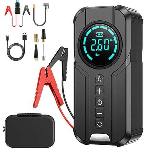 DHsdlpLU Avviatore di Emergenza per Auto, Gruppo di Alimentazione per Batteria per Auto da 8000mah, con Luce di Emergenza A LED, Avviatore di Accensione A Batteria