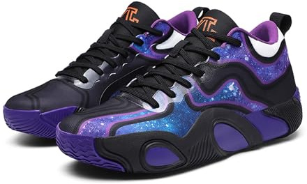 Voguerra Scarpe da Basket da Uomo, comode Scarpe da Corsa, Scarpe da Allenamento da Competizione Fan di Basket(Purple,44 EU)