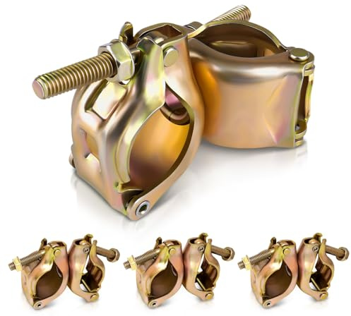 4 Stück Drehkupplung Gerüstkupplung 48 x 48 mm Gerüstschellen mit Bundmutter Gerüstschelle 360° zur Befestigung von Gerüsten Ankerstangen