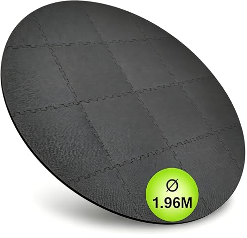 BEAUTYOVO Pool Unterlage Outdoor rund 196cm, 10mm Dicke Bodenschutz Matte für Pool/Planschbecken/Whirlpool, wasserdichte Eva Bodenschutzfolie Schwarz (3,02 m²)
