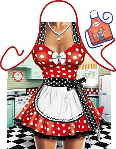 Unbekannt Rockabilly Motiv Schürze Kochschürze Rockabillykleid Keid : Rockabella - Themenschürze mit Minischürze für Flaschen