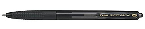 PILOT Medium Line 1 mm Tip Super Grip G Retractable Ballpoint Pen - Black, Box of 12