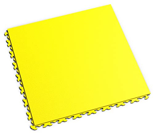 Fortelock PVC Vinyl Bodenfliese | PVC Fliesen Garage | Garagenboden | Werkstattboden | Invisible Snake (Hohe Belastbarkeit) 2030 (Gelb)