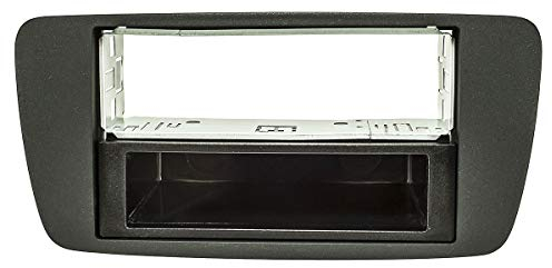 tomzz Audio 2449-040 Radioblende Metallschacht kompatibel mit Seat Ibiza 6J 2008-2013 metallic schwarzmatt